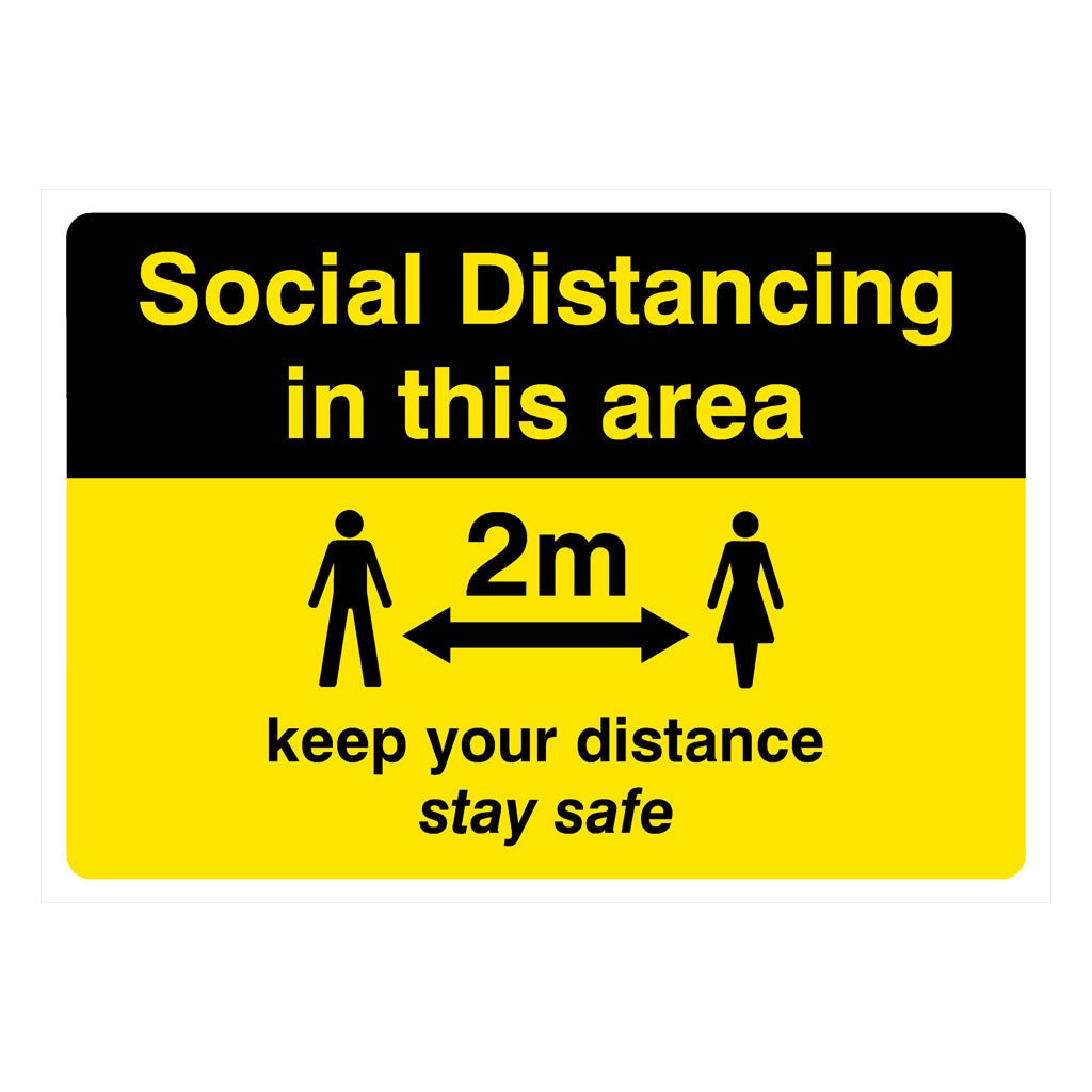 Social Distancing In This Area 2M Sign - The Sign Shed