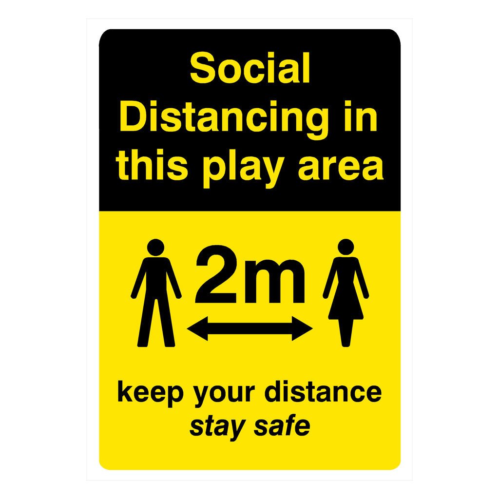Social Distancing In This Play Area Keep Your Distance 2m Sign - The Sign Shed