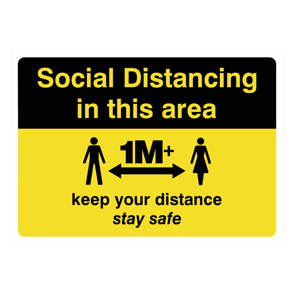 Social Distancing Keep Distance 1m Sign - The Sign Shed