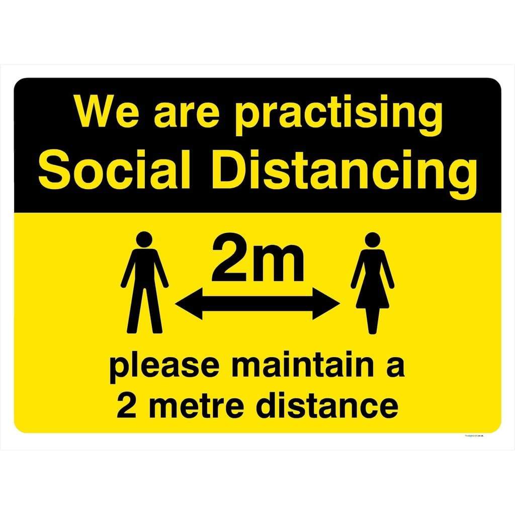 Social Distancing Maintain 2m Distance Sign - The Sign Shed