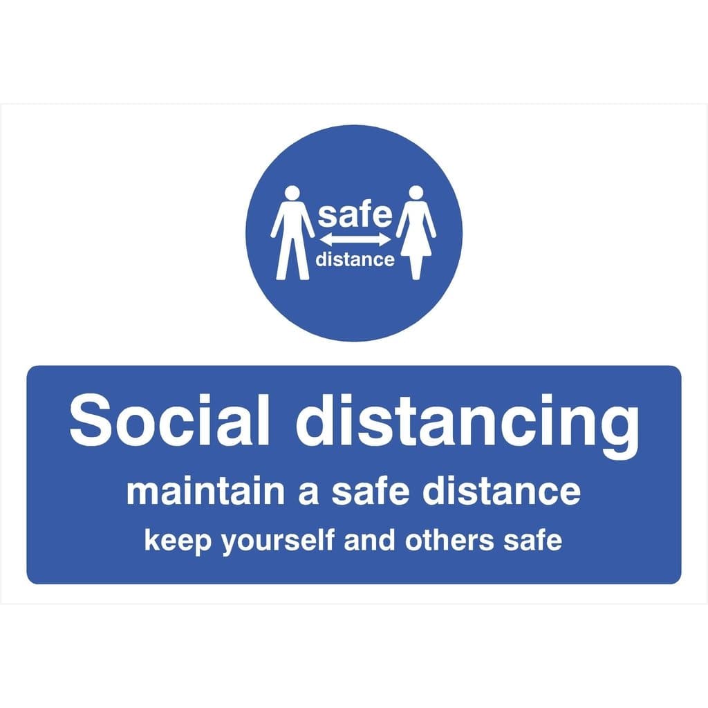 Social Distancing Maintain A Safe Distance Sign Landscape Version