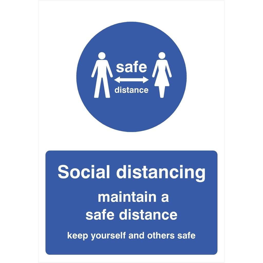 Social Distancing Maintain A Safe Distance Sign Portrait Version - The Sign Shed
