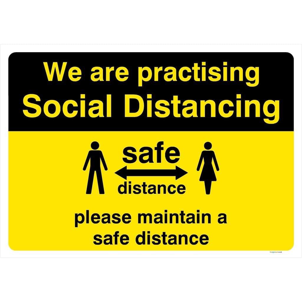 Social Distance Work Signs Social Distancing Maintain Safe Distance Sign