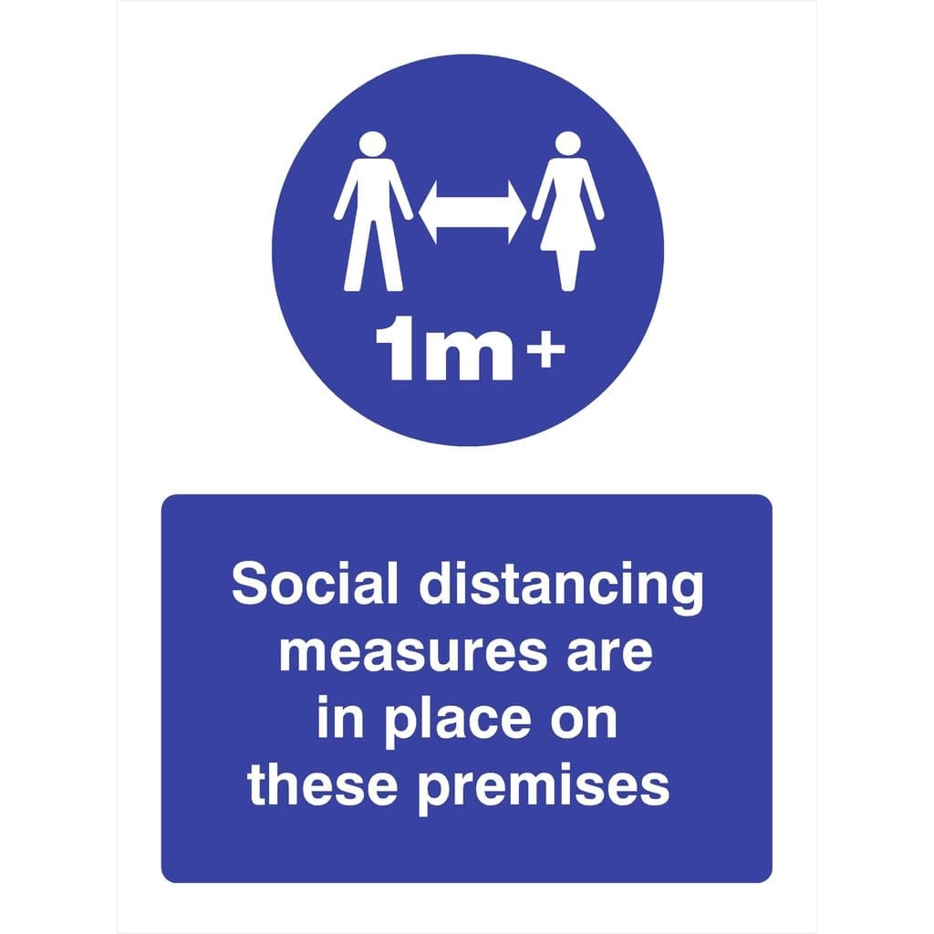 Social Distancing Measures In Place 1m Sign - The Sign Shed