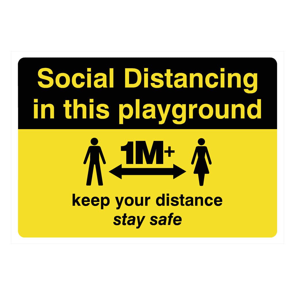 10m Distance Sign Social Distancing Playground 1 Metre Sign – The Sign Shed
