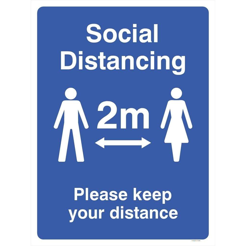 Social Distancing Please Keep Your Distance 2 Metre Sign - The Sign Shed