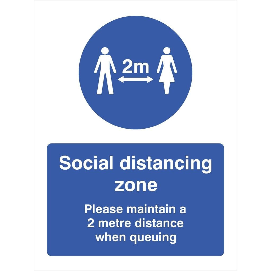 Social Distancing Zone Maintain 2 Metre Distance Queuing Sign - The Sign Shed