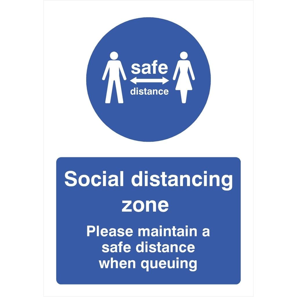 Social Distancing Zone Maintain Safe Distance Queuing 2 Metre Sign - The Sign Shed
