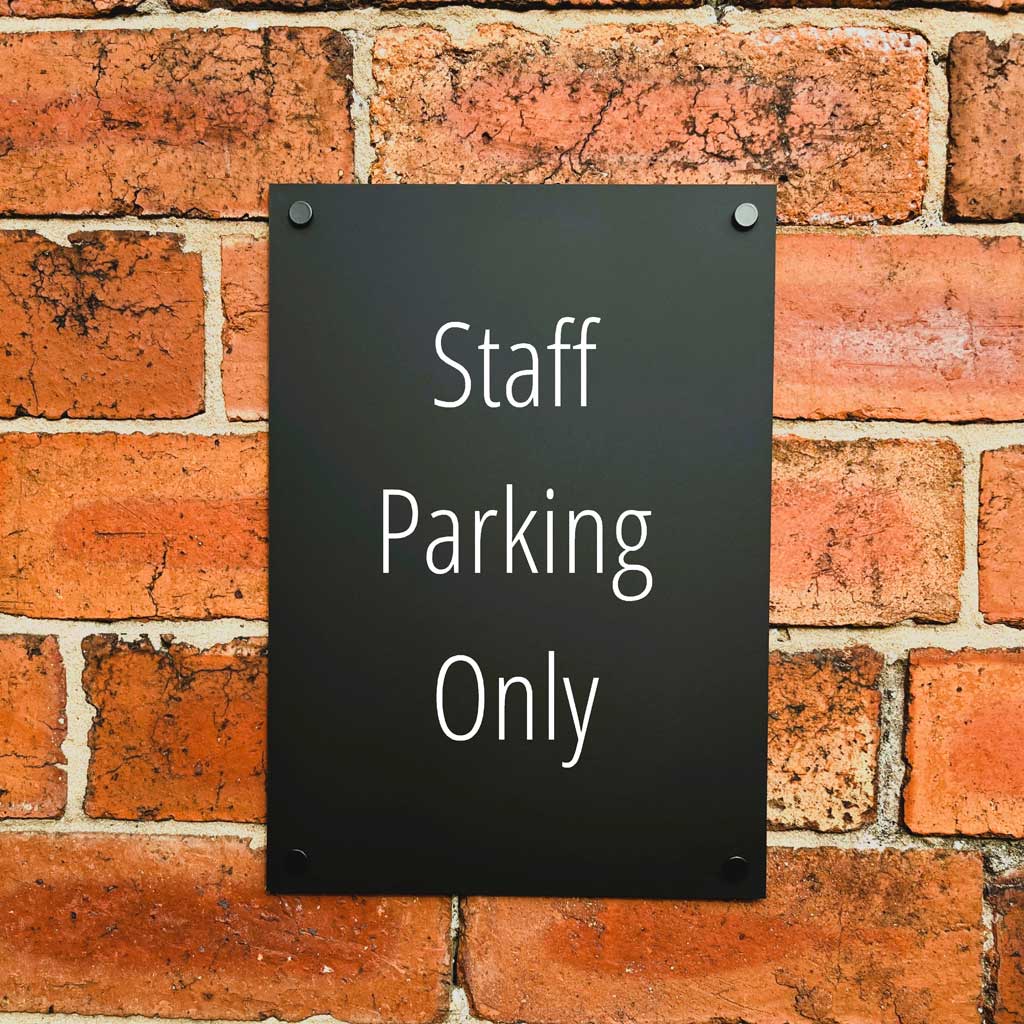 Staff Parking Only Sign Midnight Black - The Sign Shed