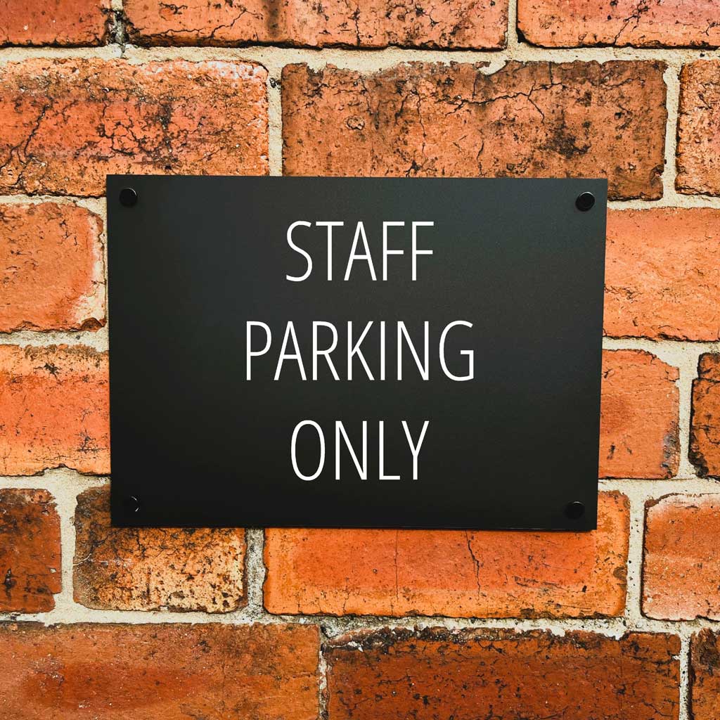 Staff Parking Only Sign Midnight Black Landscape - The Sign Shed