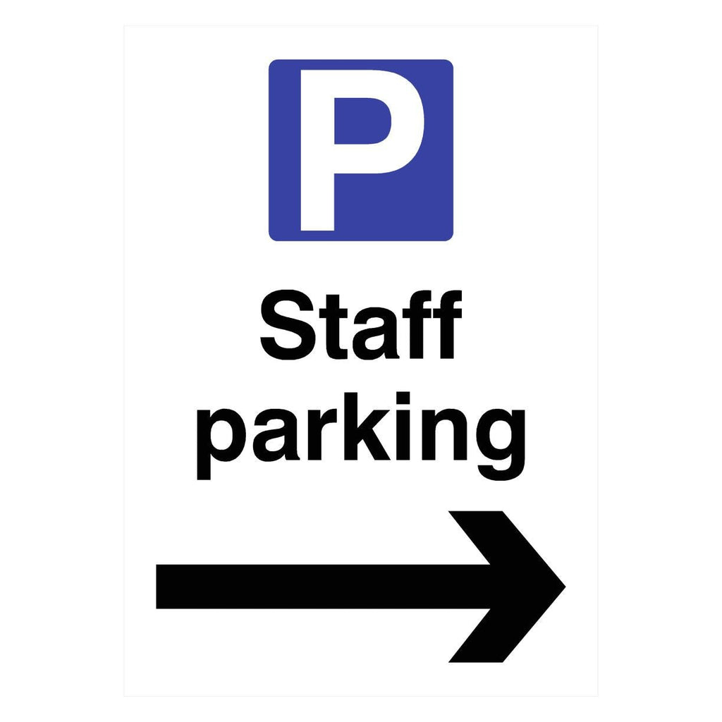 Staff Parking Right Arrow P Sign - The Sign Shed