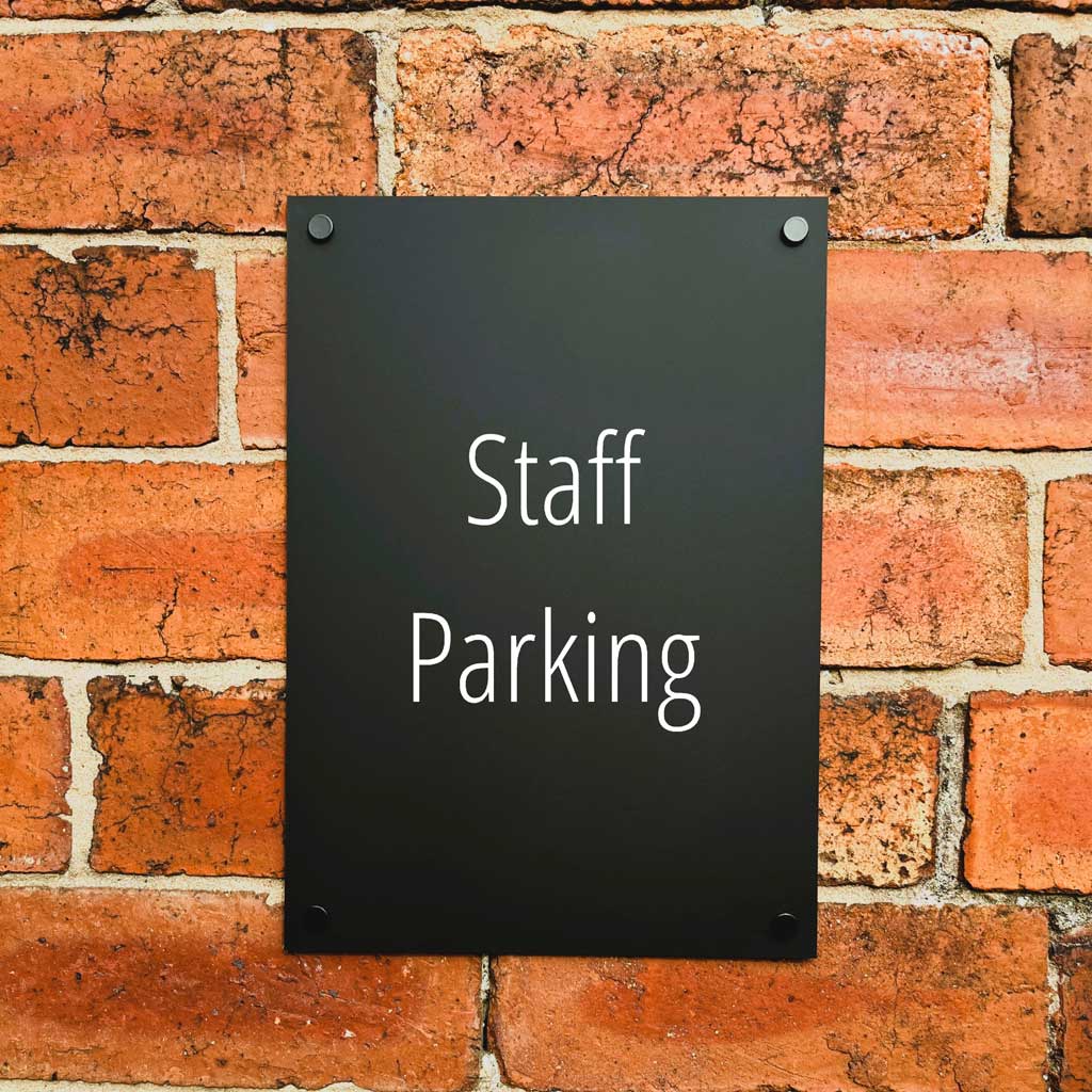 Staff Parking Sign Midnight Black - The Sign Shed