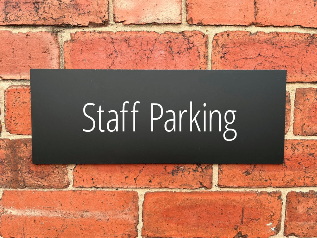 Staff Parking Sign Midnight Black Landscape - The Sign Shed