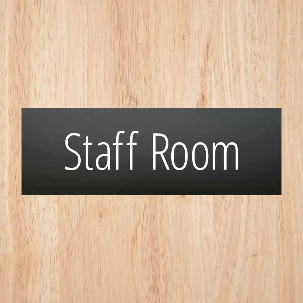 Staff Room Sign Midnight Black Landscape - The Sign Shed