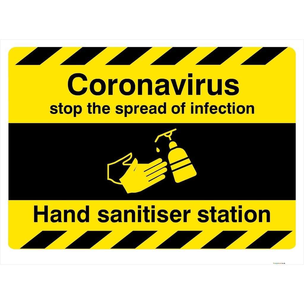 Stop Spread Of Infection Hand Sanitiser Sign - The Sign Shed