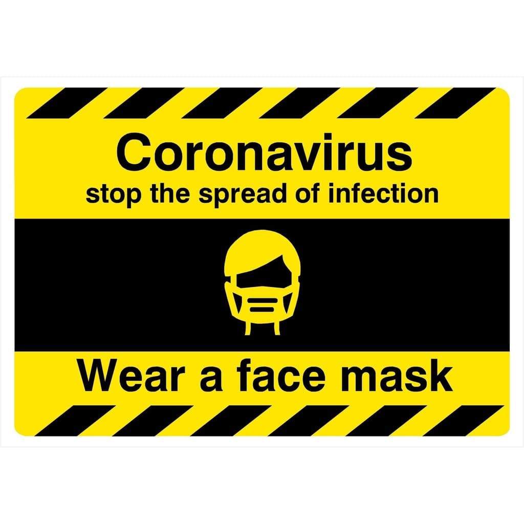 Warning Infection Stop Stop The Spread Of Infection Wear A Face Mask Sign