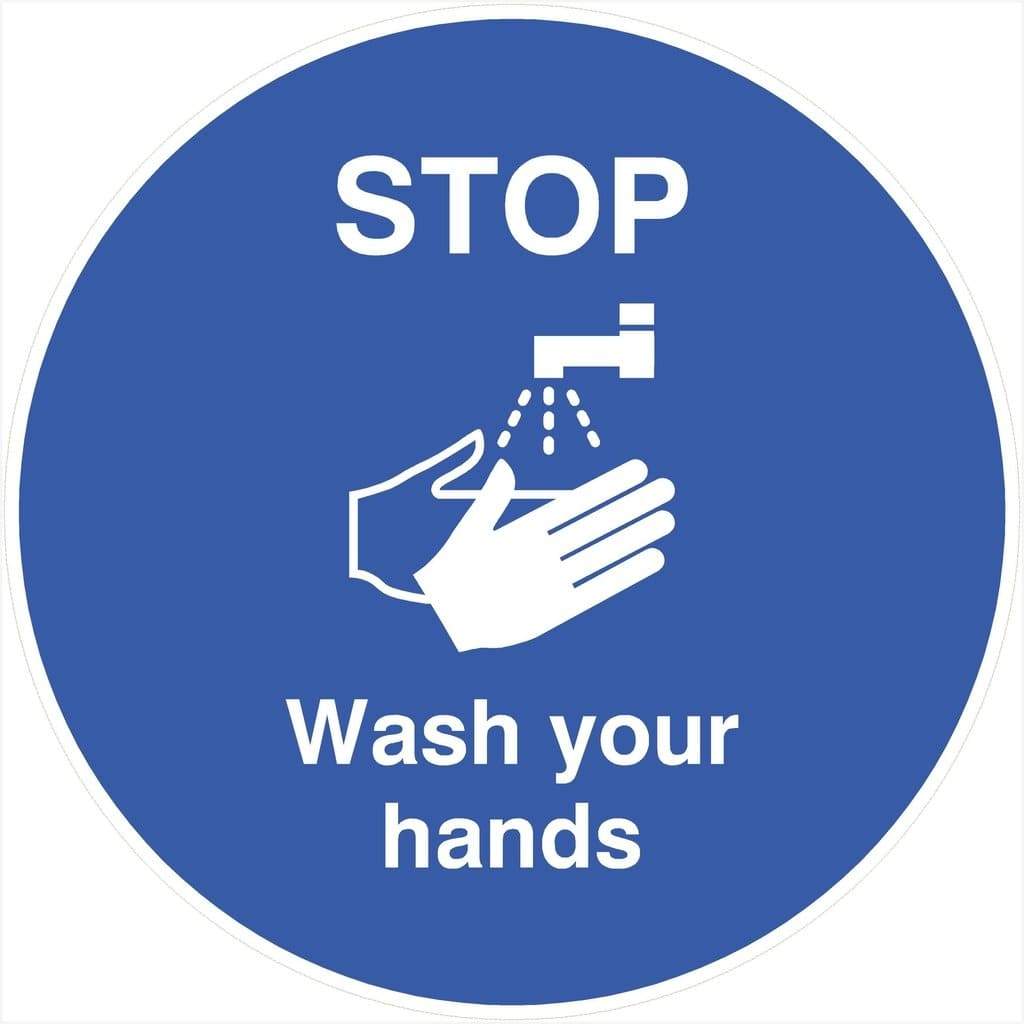 Stop Wash Your Hands Floor Sticker - The Sign Shed