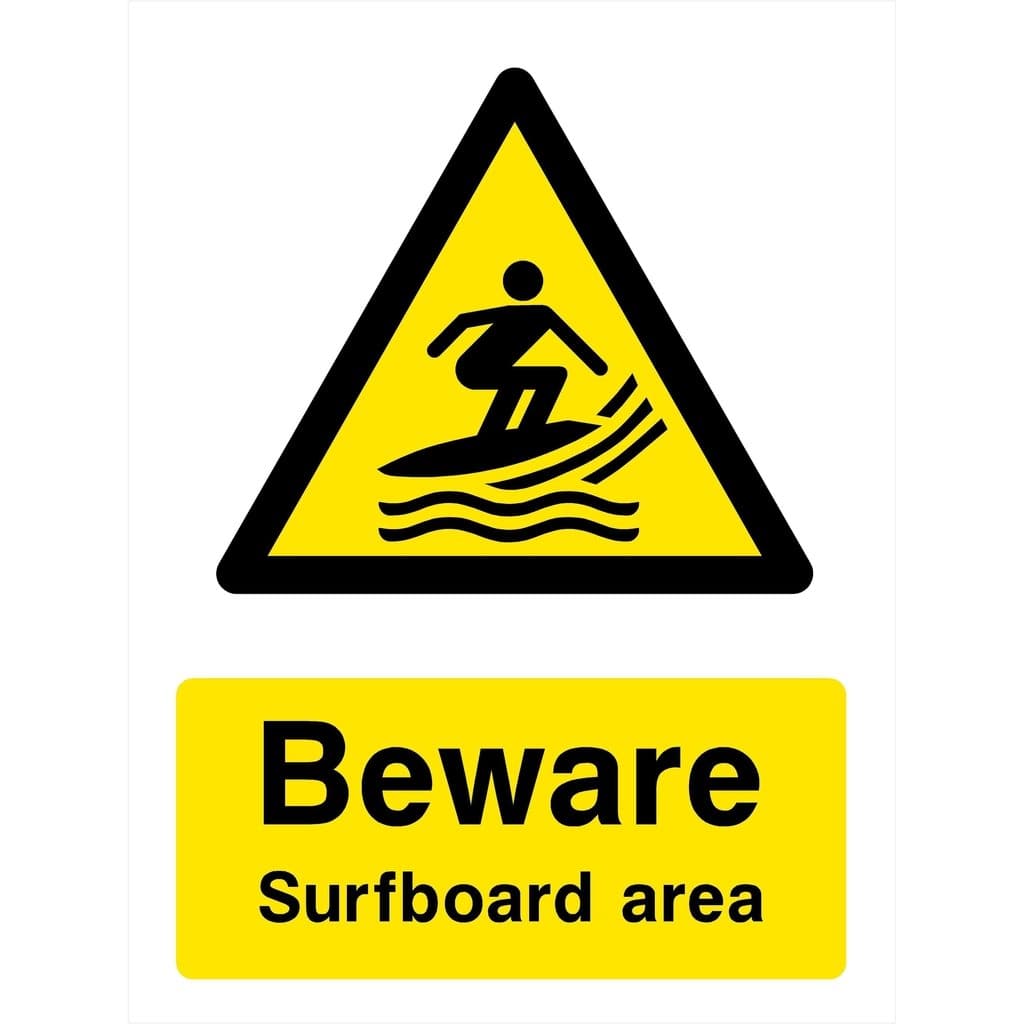 Surfboard Area Sign - The Sign Shed