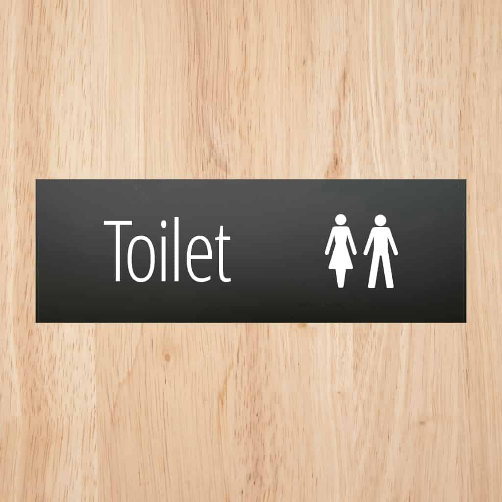 Toilet Sign Midnight Black Landscape - The Sign Shed