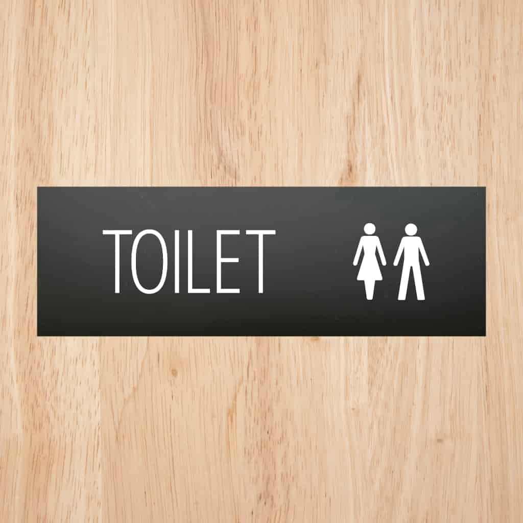 Toilet Sign Midnight Black Landscape - The Sign Shed