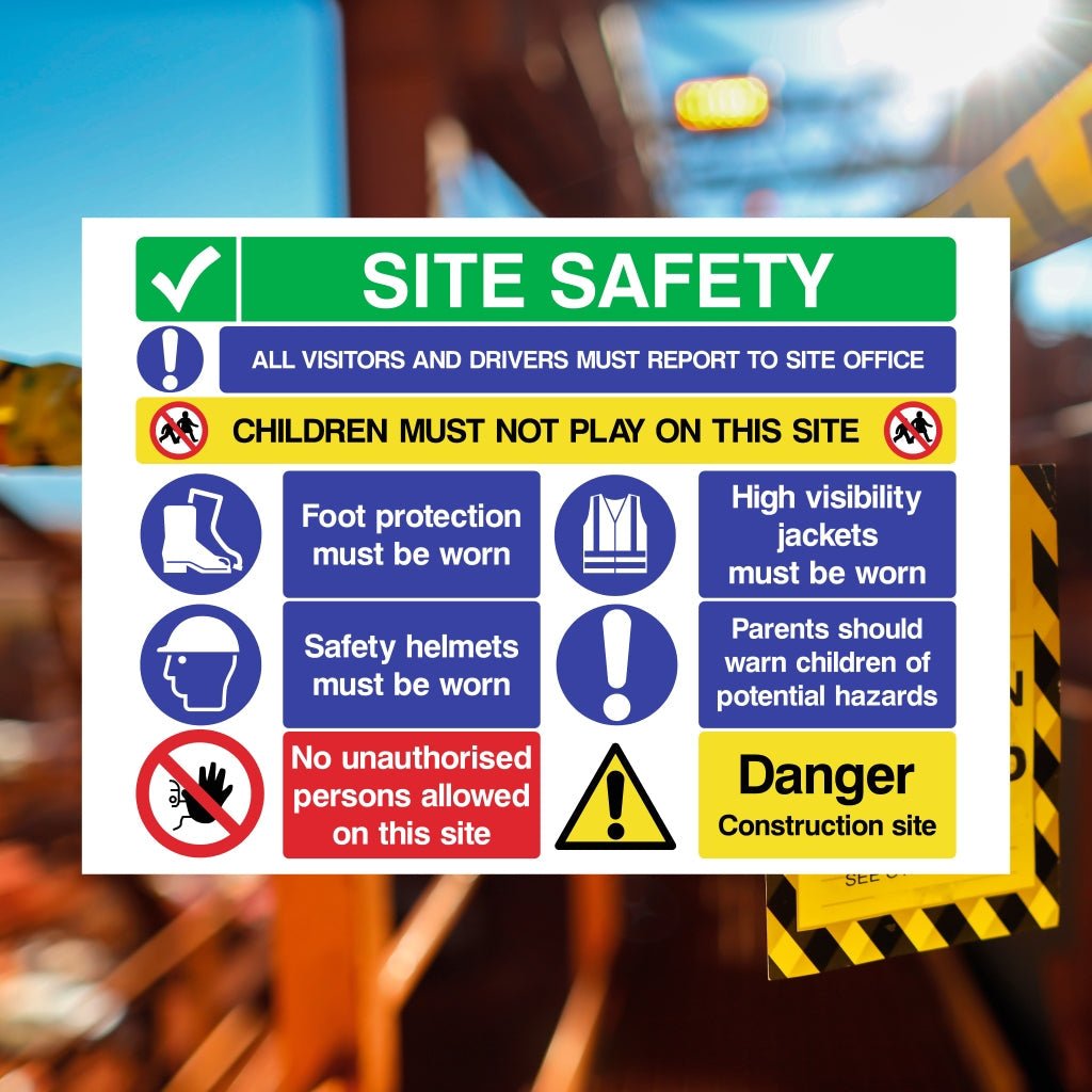 UK Site Safety Multi-Hazards Sign - The Sign Shed