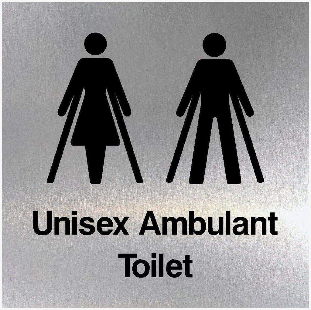 Unisex Ambulant Toilet Sign Brushed Silver - The Sign Shed