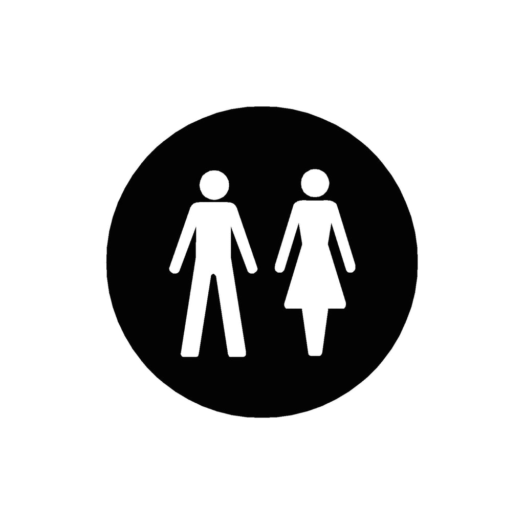 UNISEX Premium Black toilet door sign - The Sign Shed