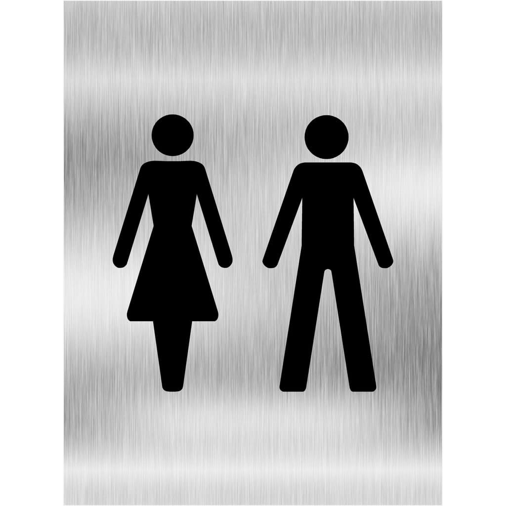 Unisex Toilets Sign Brushed Silver - The Sign Shed