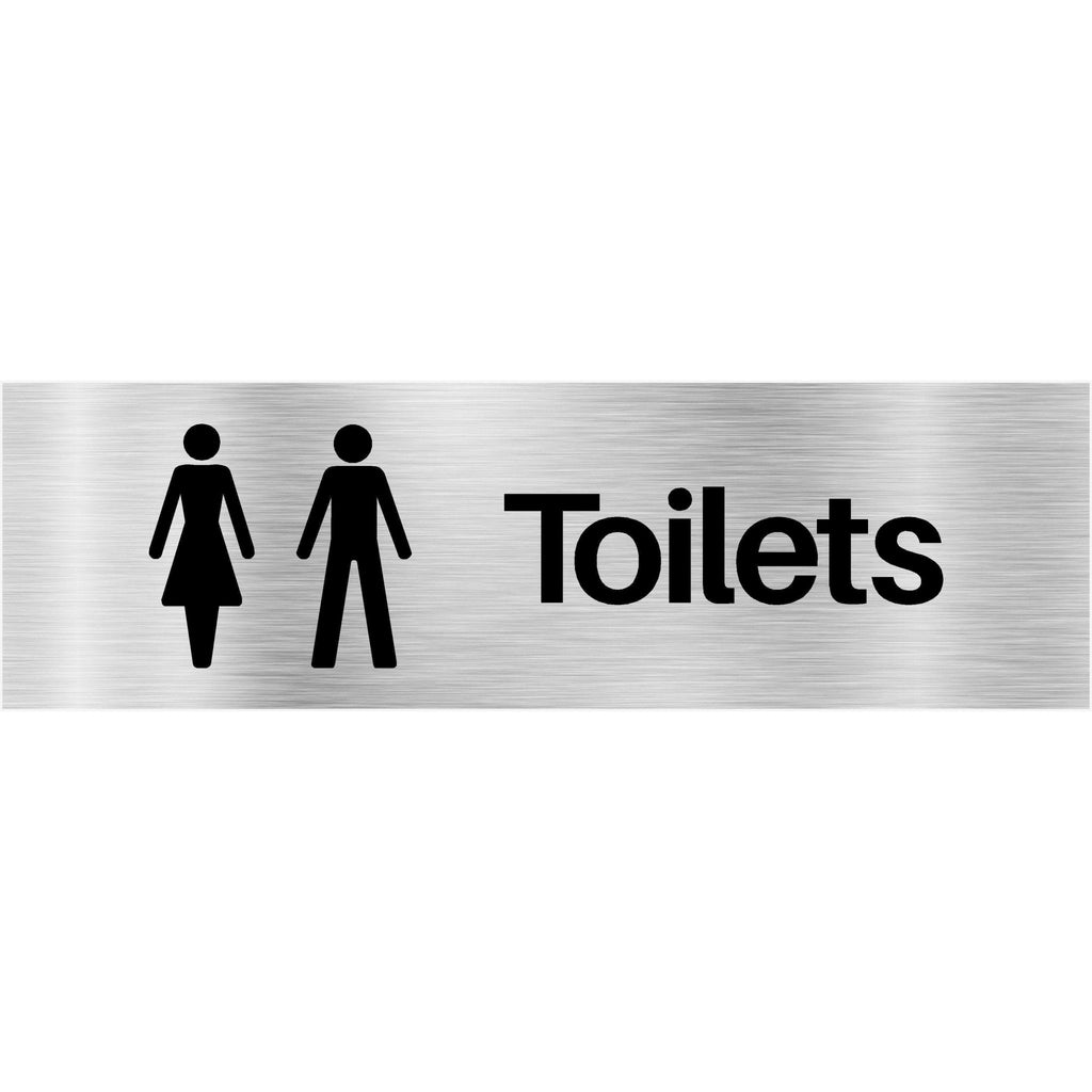 Unisex Toilets Sign in Brushed Silver - The Sign Shed