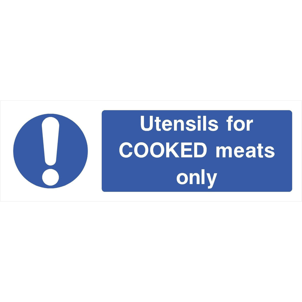 Utensils For Cooked Meats Only Sign - The Sign Shed