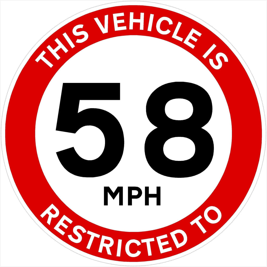 Vehicle Restricted Speed 58 MPH Sign - The Sign Shed