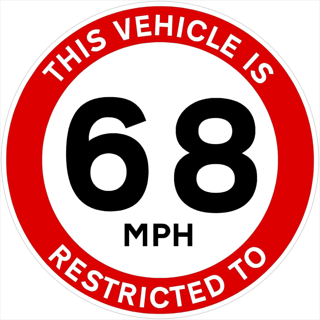 Vehicle Restricted Speed 68 MPH Sign - The Sign Shed