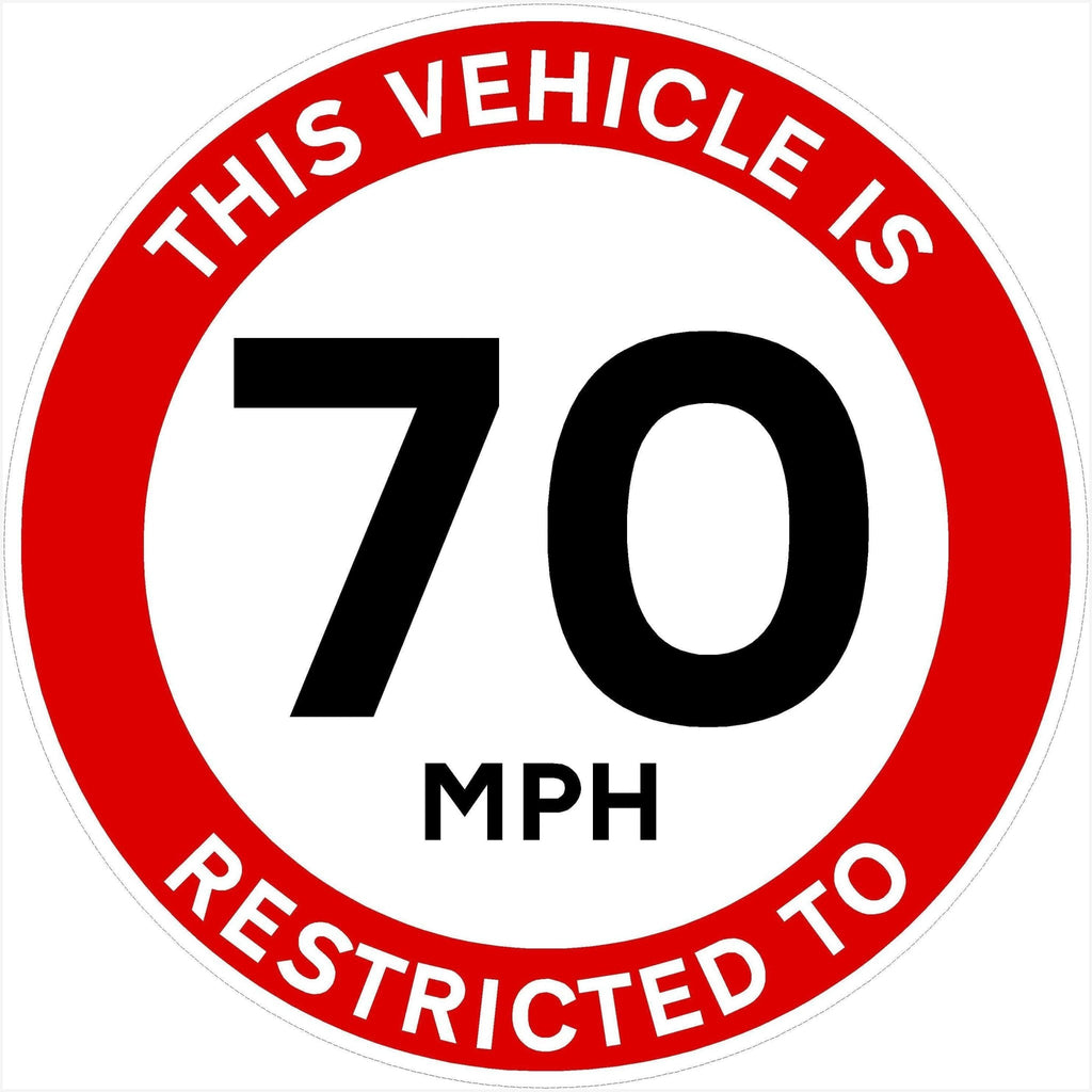 Vehicle Restricted Speed 70 MPH Sign - The Sign Shed
