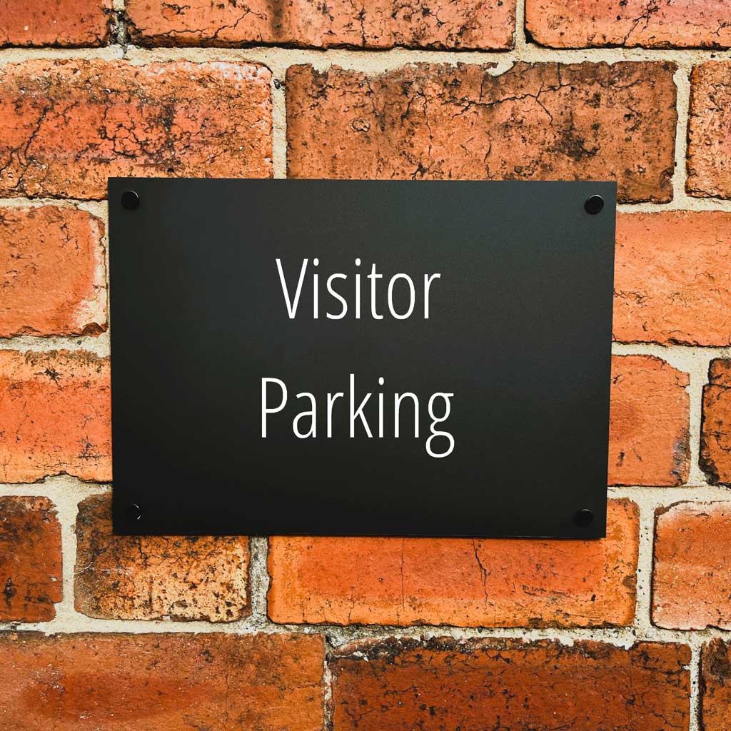 Visitor Parking Sign Midnight Black Landscape - The Sign Shed