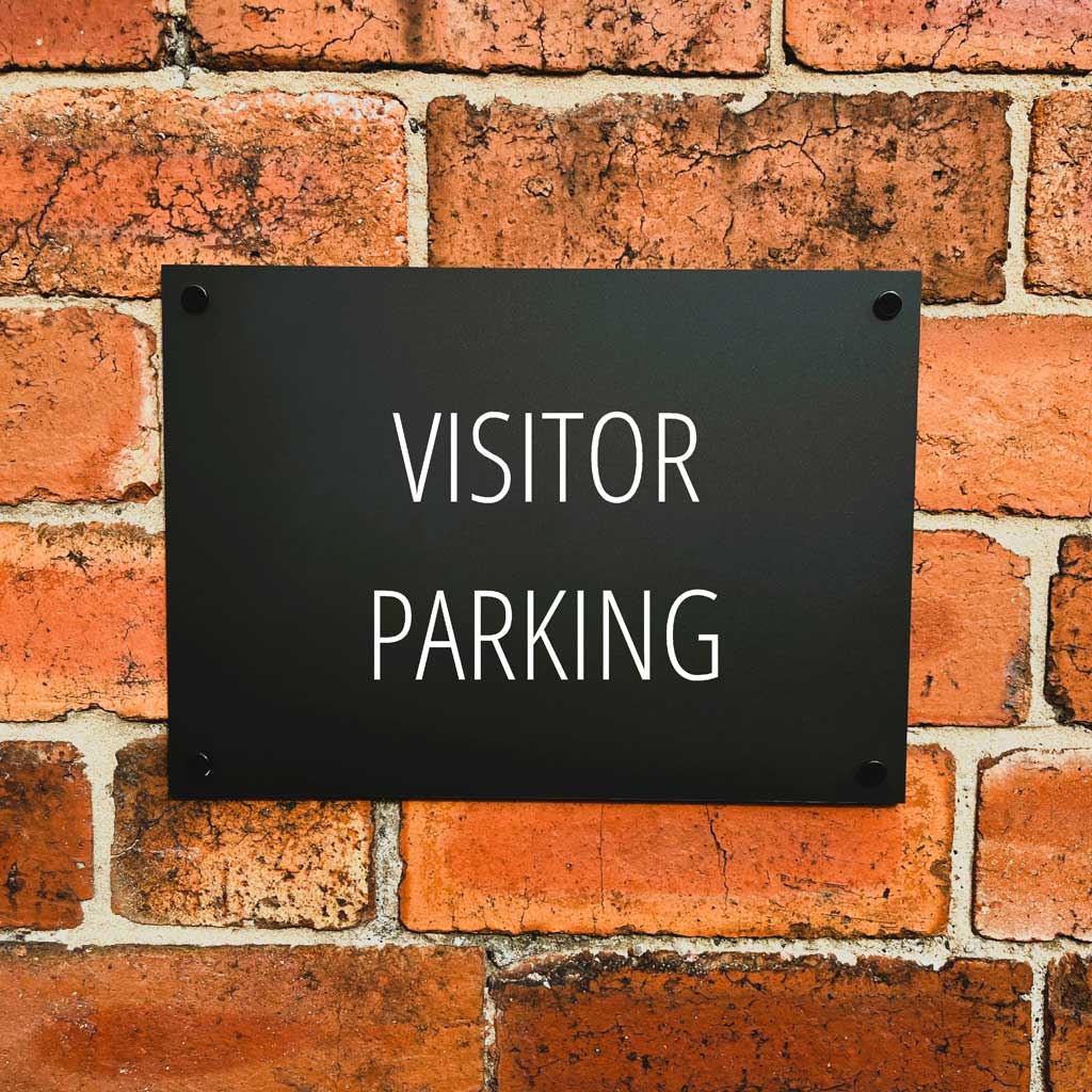 Visitor Parking Sign Midnight Black Landscape - The Sign Shed