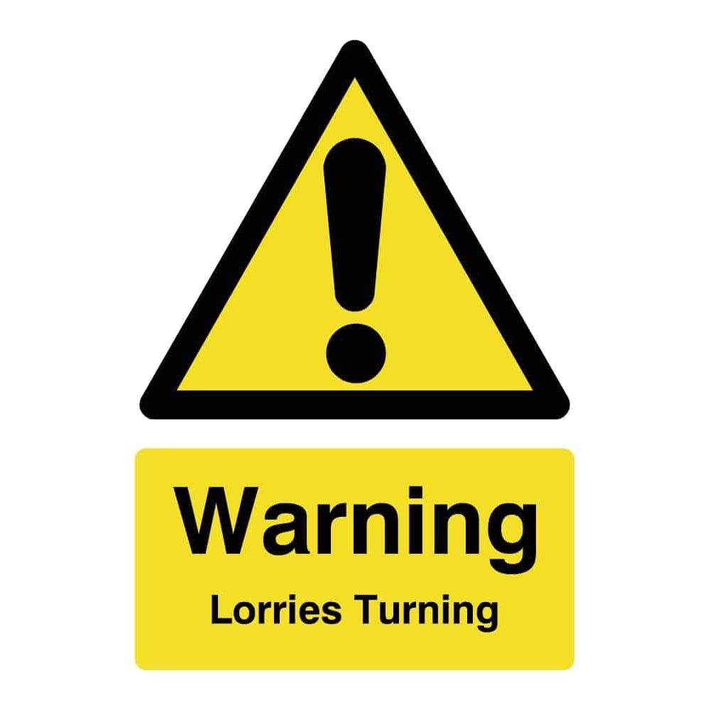 Warning Lorries Turning Sign - The Sign Shed