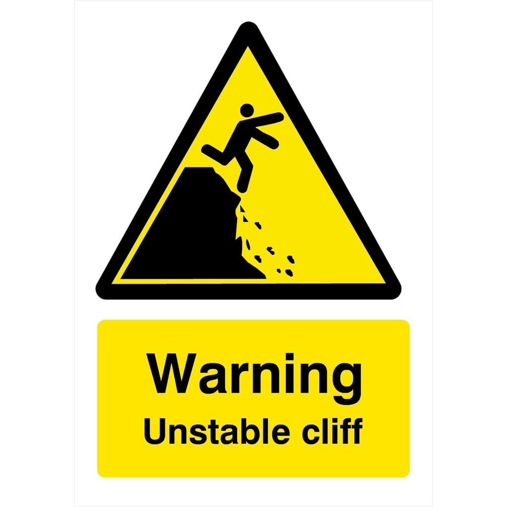 Warning Unstable Cliff Sign - The Sign Shed