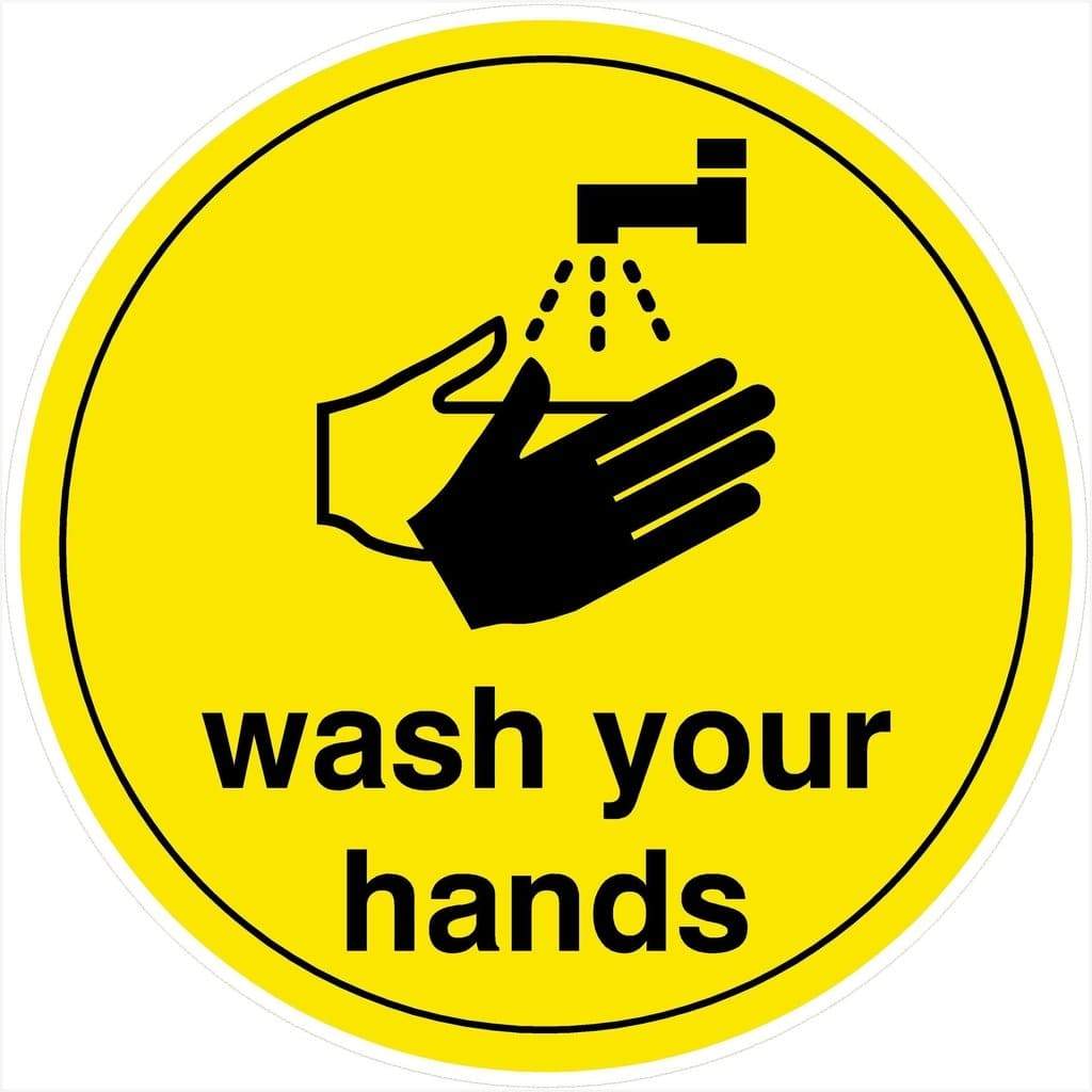 Wash Your Hands Floor Sticker - The Sign Shed