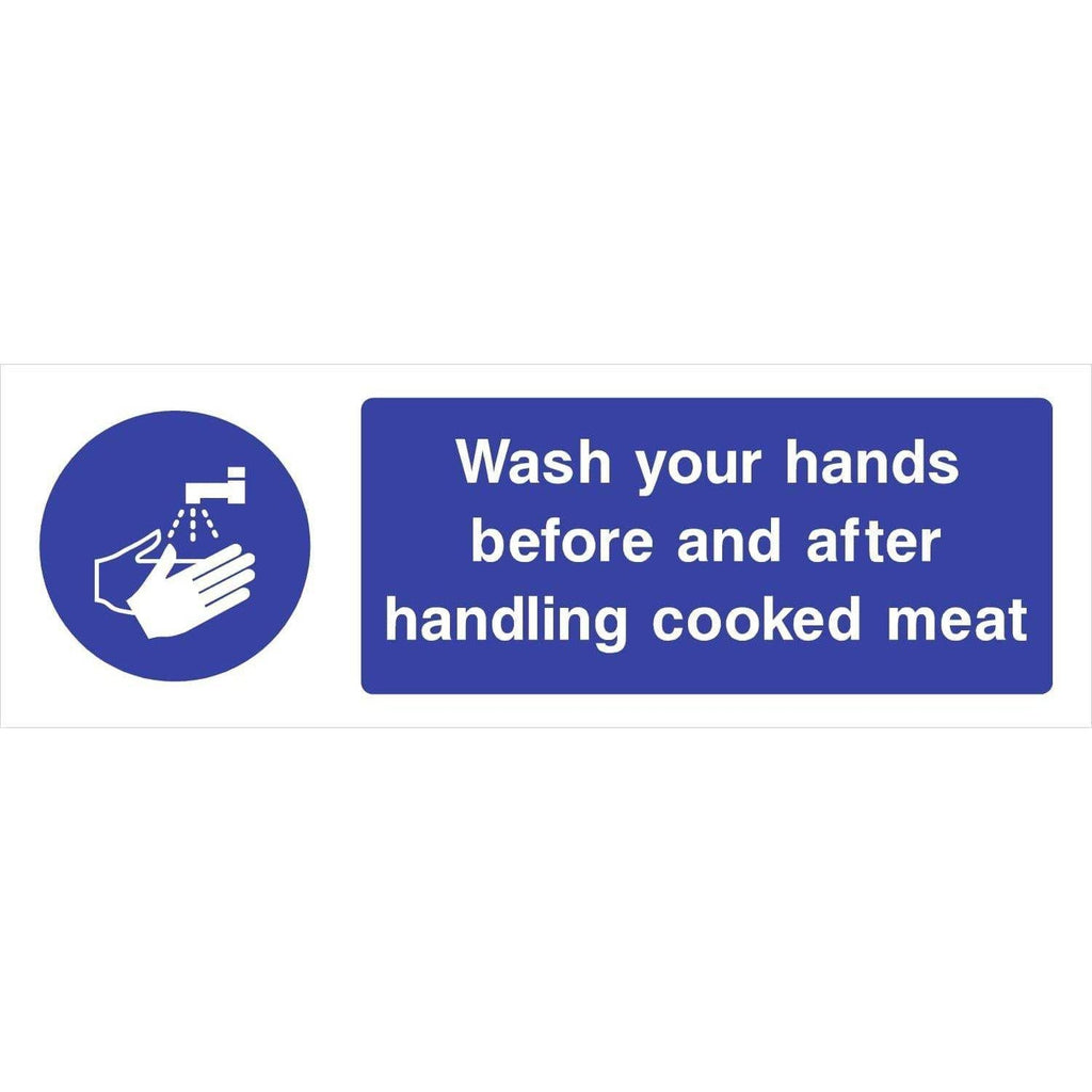 Wash Your Hands Handling Cooked Meat Sign - The Sign Shed