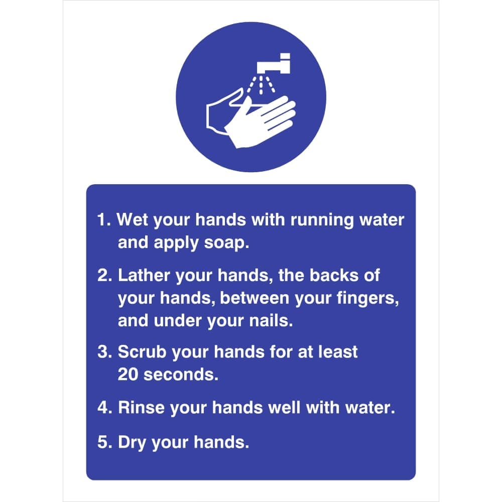 Washing Hands Instructions Sign - The Sign Shed