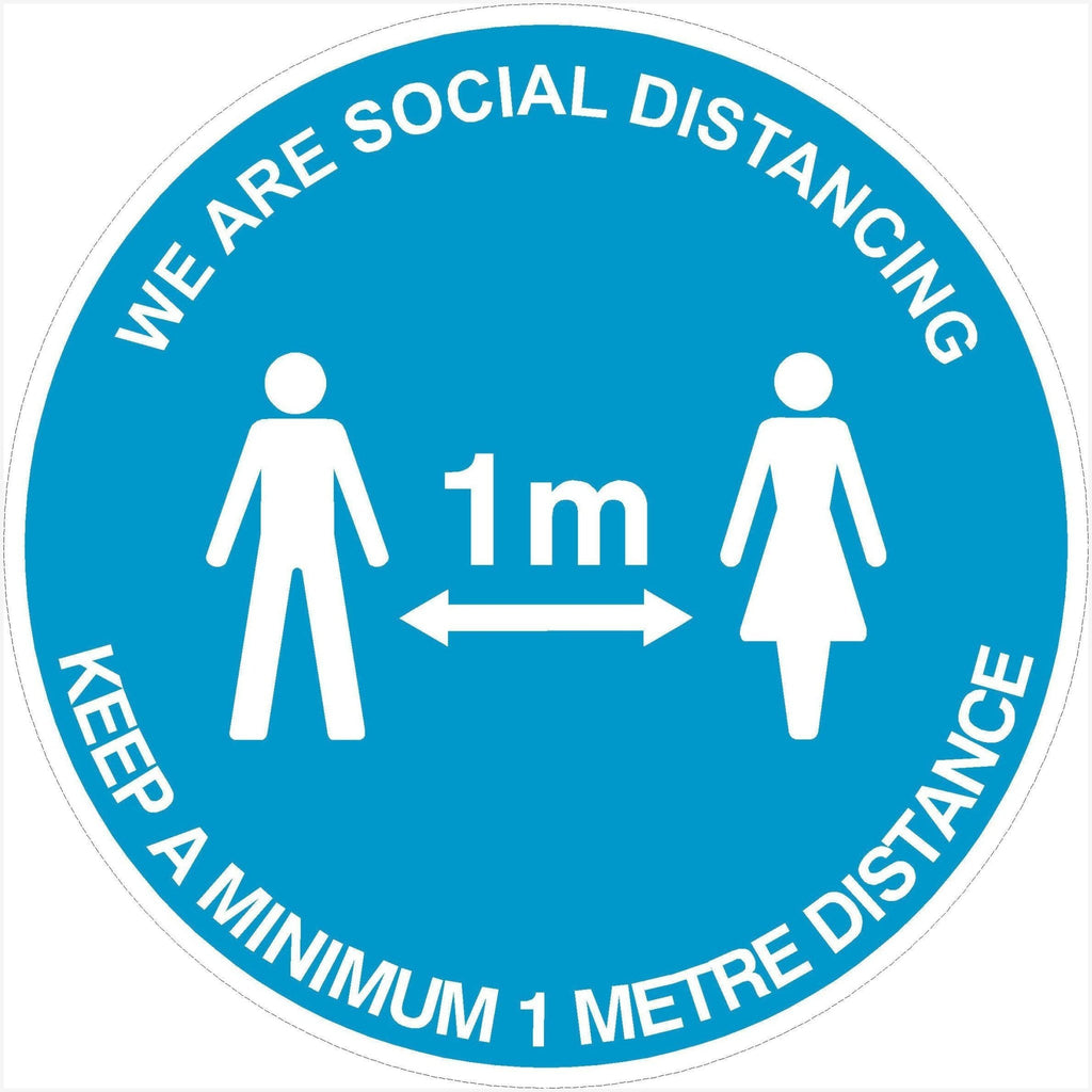 We Are Social Distancing 1m Floor Sticker - The Sign Shed