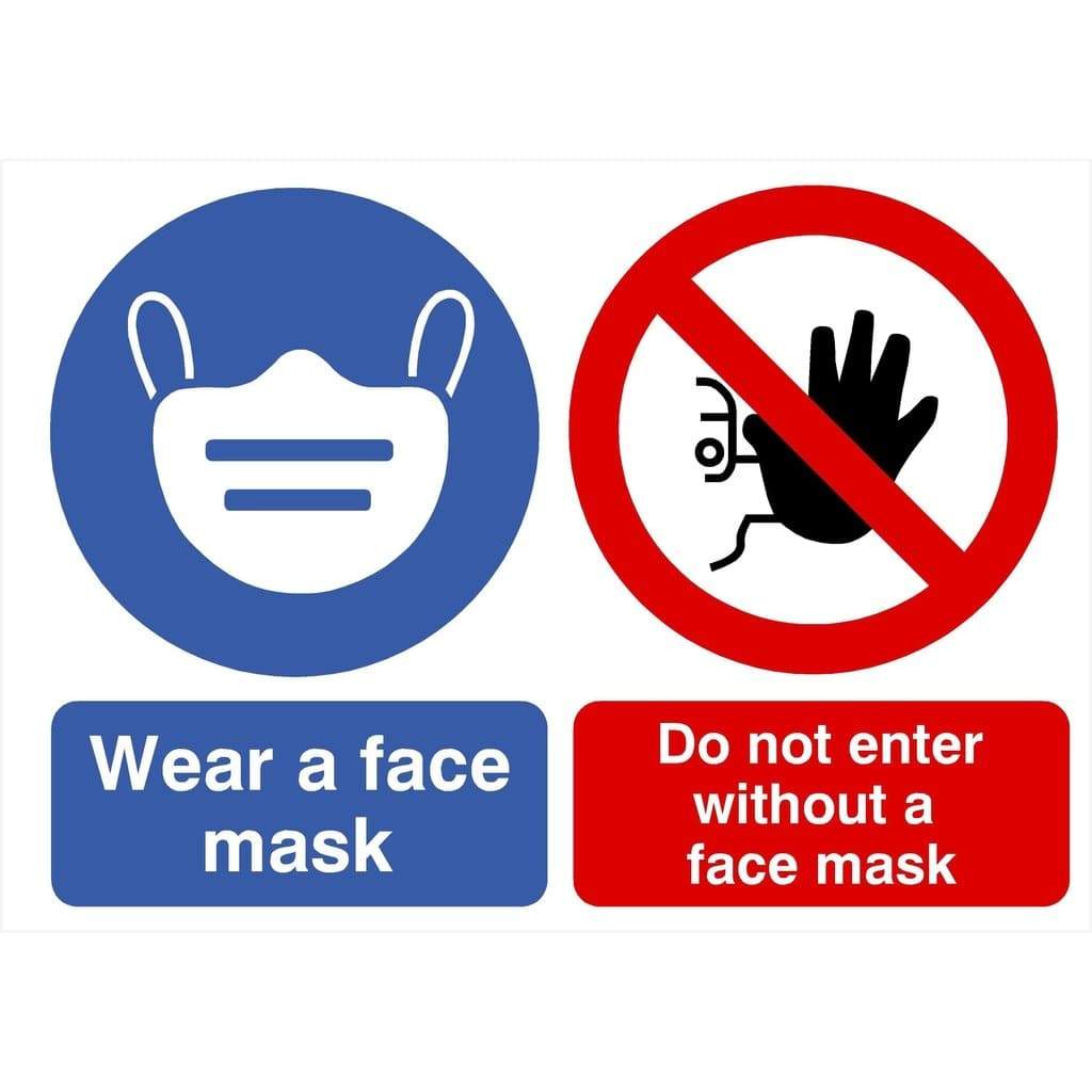 Wear A Face Mask Do Not Enter Without A Face Mask Sign - The Sign Shed
