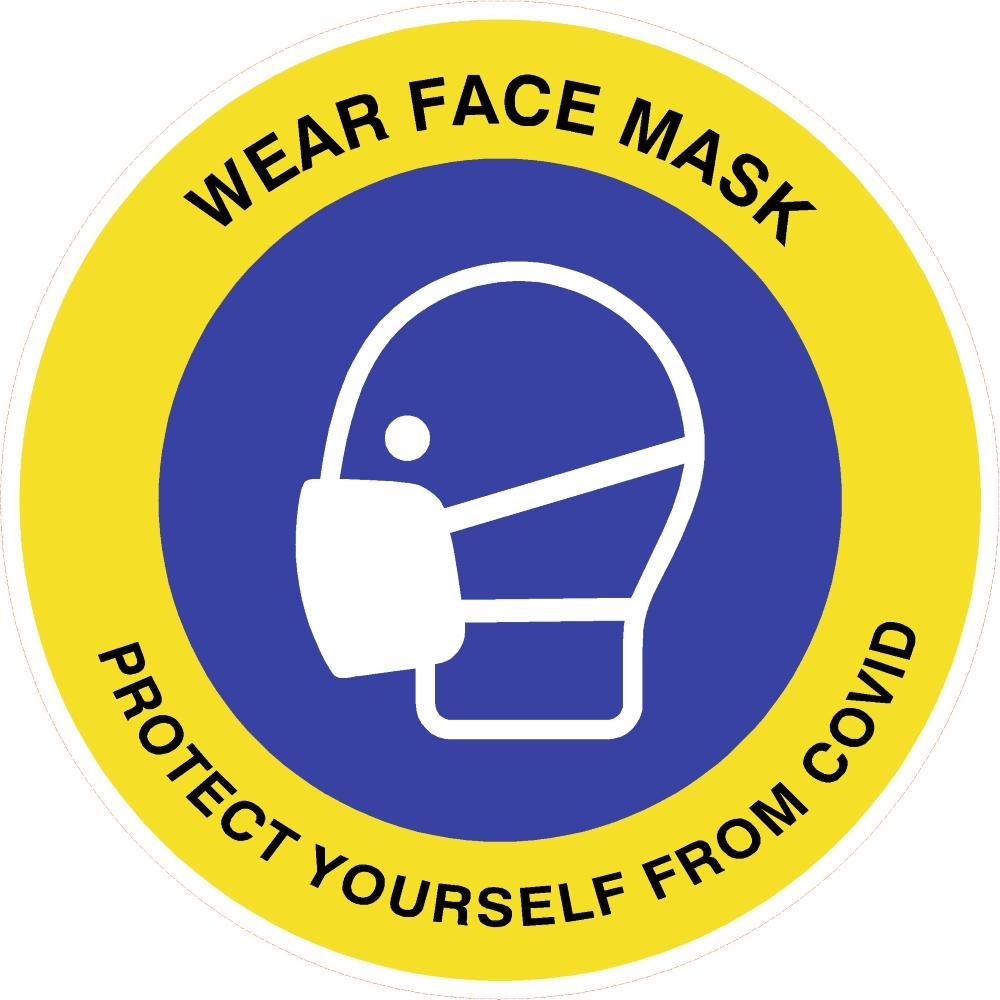 Wear A Face Mask Floor Sticker - The Sign Shed