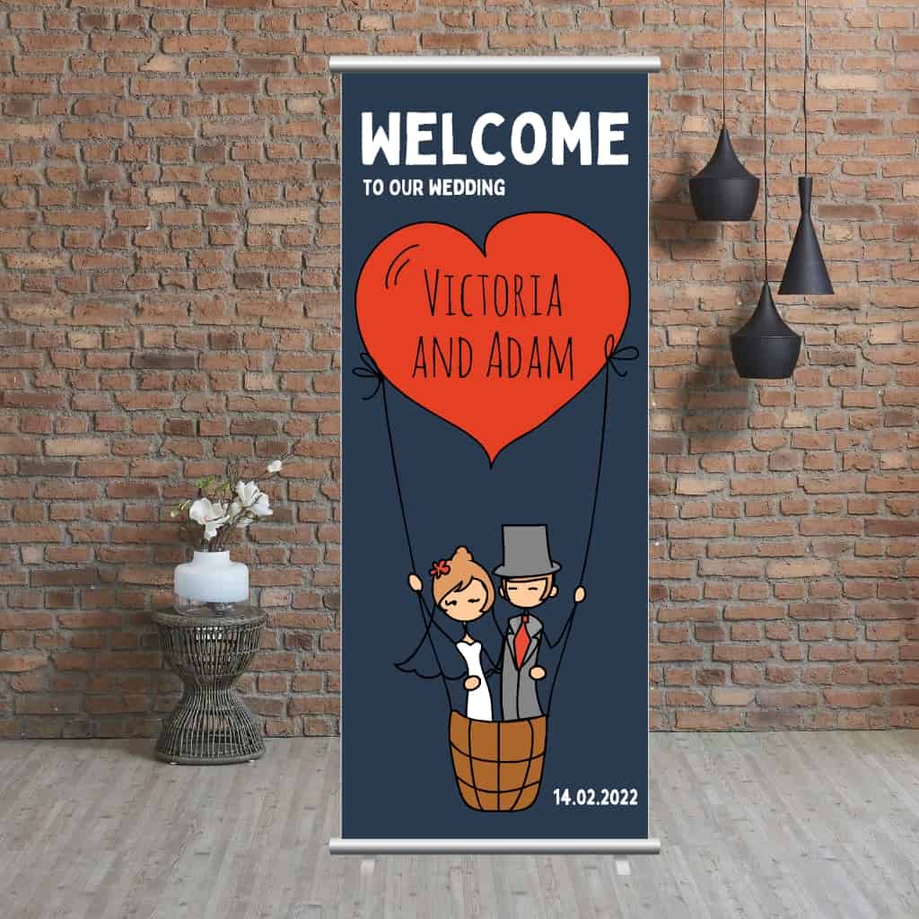 Wedding Pop Up Banner | Balloon Navy Blue - The Sign Shed