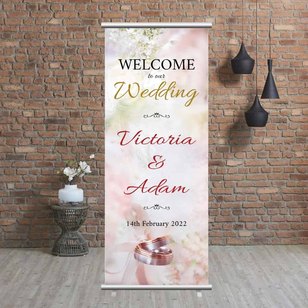 Wedding Pop Up Banner | Wedding Rings - The Sign Shed