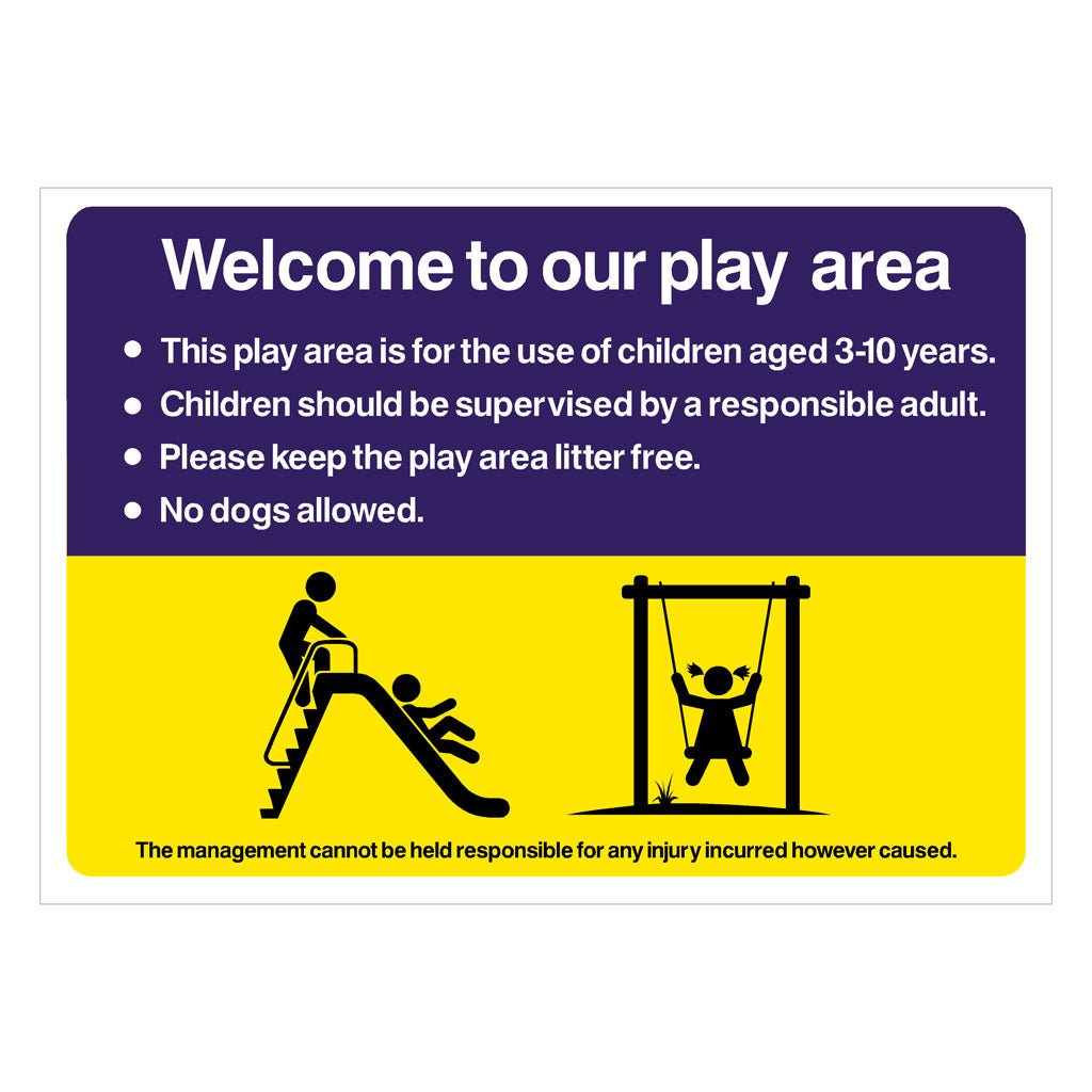 Welcome To Our Play Area Sign - The Sign Shed