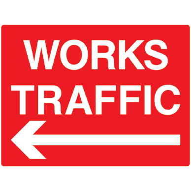 Works Traffic Sign Left Arrow - The Sign Shed