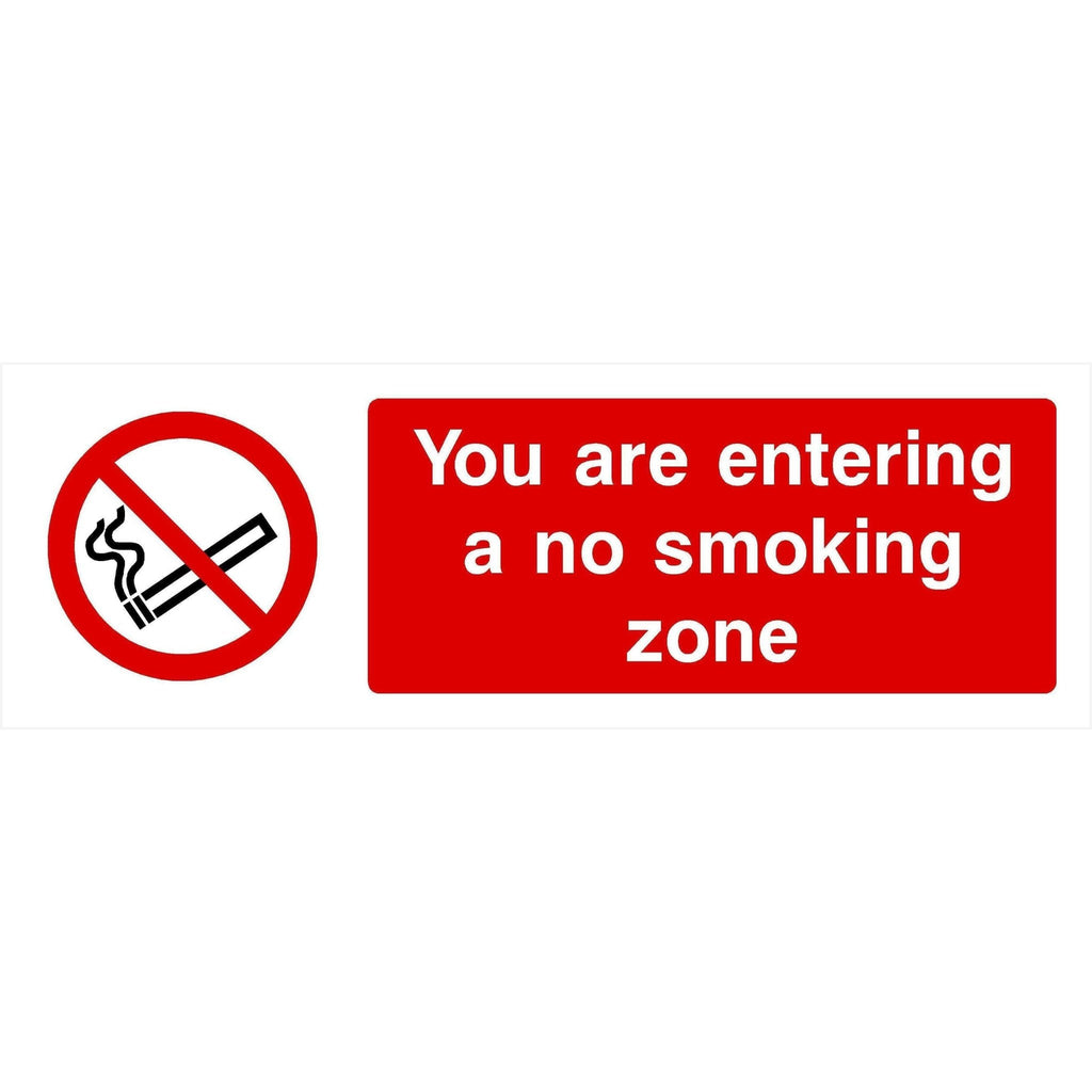 You Are Entering A No Smoking Zone Sign - The Sign Shed